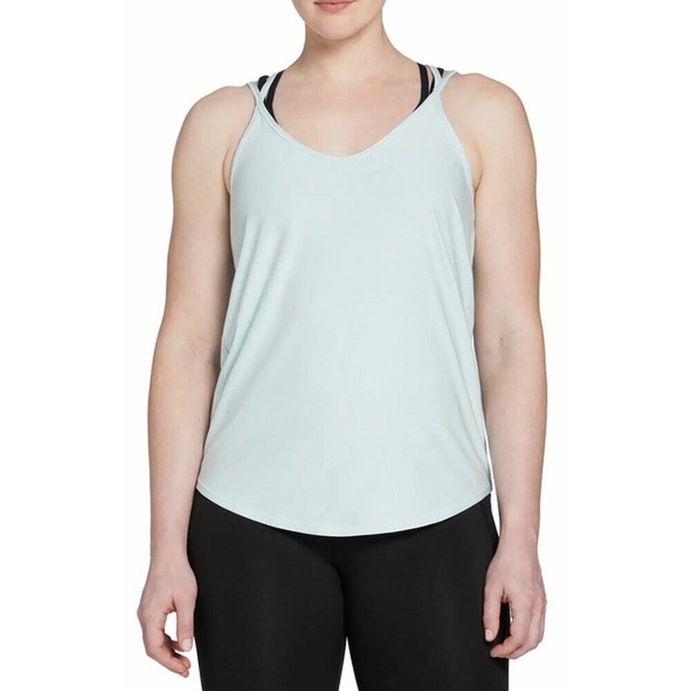 DSG Strappy Movement Tank Top‎ Cyan Glass Heather Blue Size XXL NWT